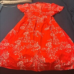 Floral Red Maxi Dress XL